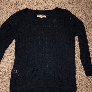 Navy Blue Knit Sweater from Loft